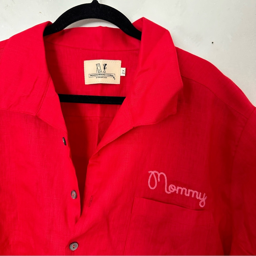 “Mommy” Embroidered Bowling Shirt